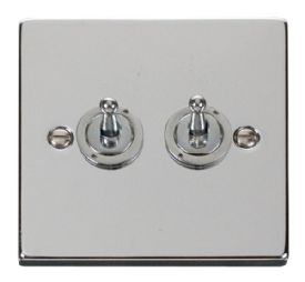 VPCH422  Deco Victorian 2 Gang 2 Way 10AX Toggle Switch